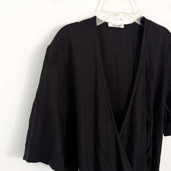 Michelle by Comune // Colbert Black Faux Wrap Midi Dress L - Picture 5 of 7